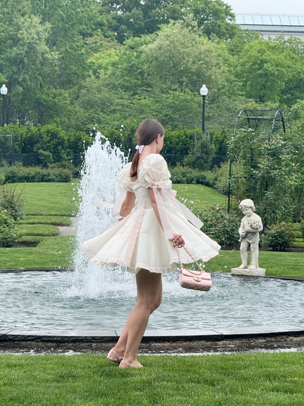 Selkie Pink and White Mini Dress - Picture 2 of 4